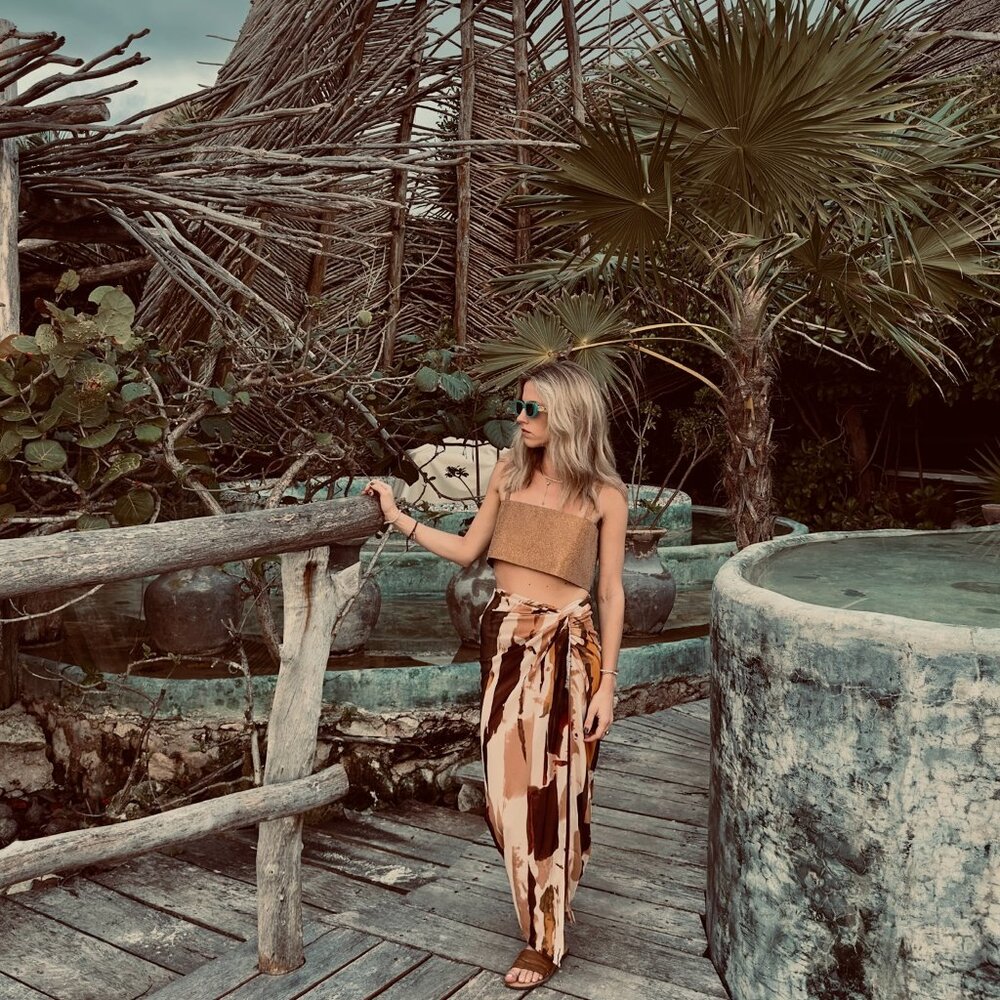 Toulouse Brown Printed Maxi Skirt